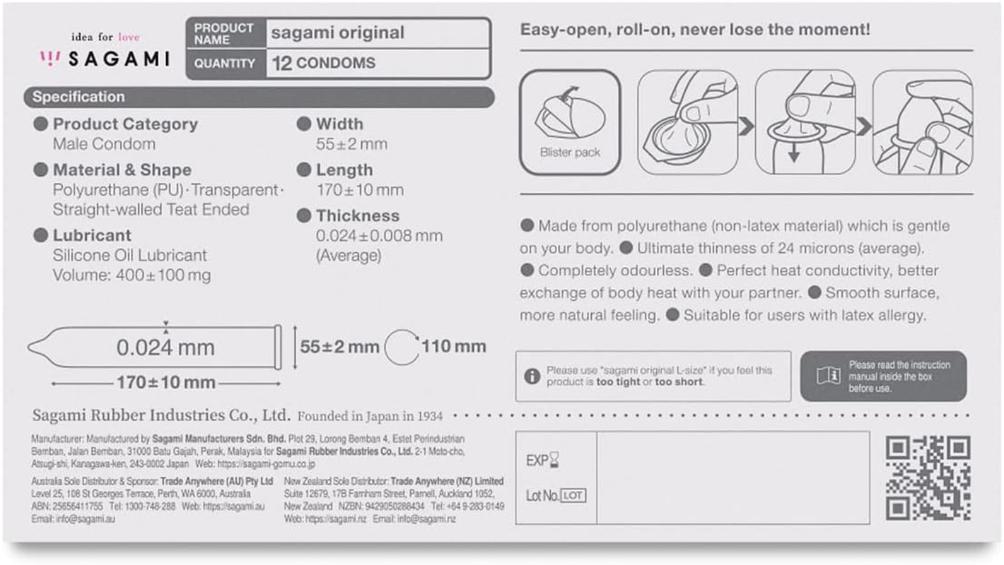 Sagami Original 0.02 12'S Pack PU Condom image number 1