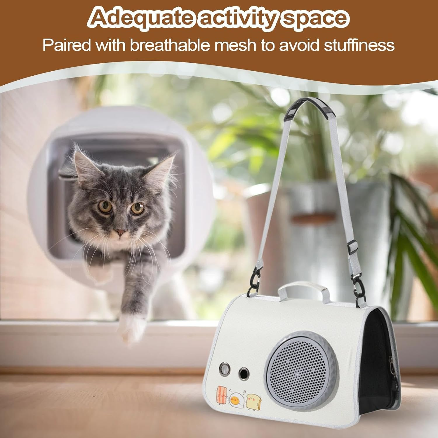 Cat Carrier | Travel Cat Carrier Shoulder Bag - Large Transport Animals Tote with Shoulder Strap Breathable for Adults Men Women Elderly Teens image number 4