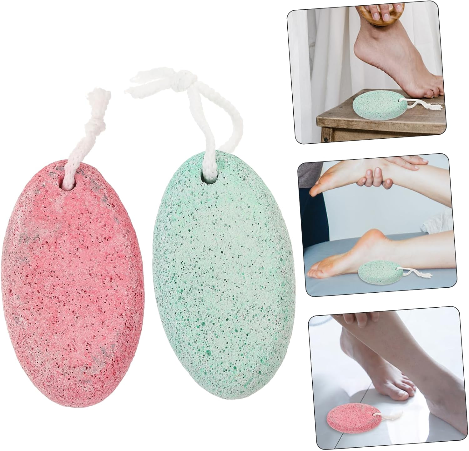 Healvian Volcanic Foot Stone 2-Pack with Storage Box Dual-Sided Dead Skin Remover for Pedicure Random Color image number 6