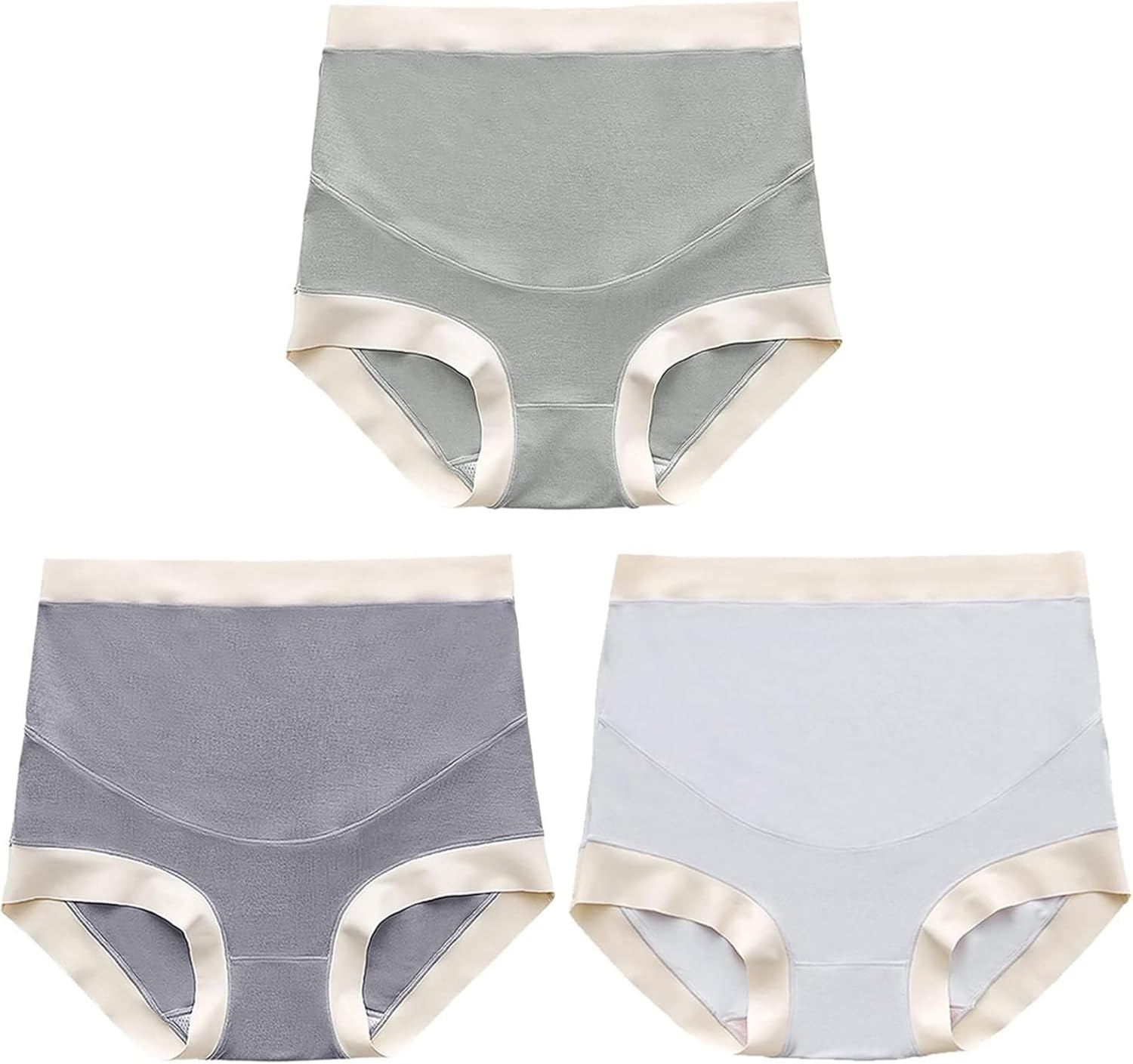 3-Pack Women'S High-Waisted Modal Maternity Briefs &ndash; Soft Absorbent Over-Bump Pregnancy Panties image number 3