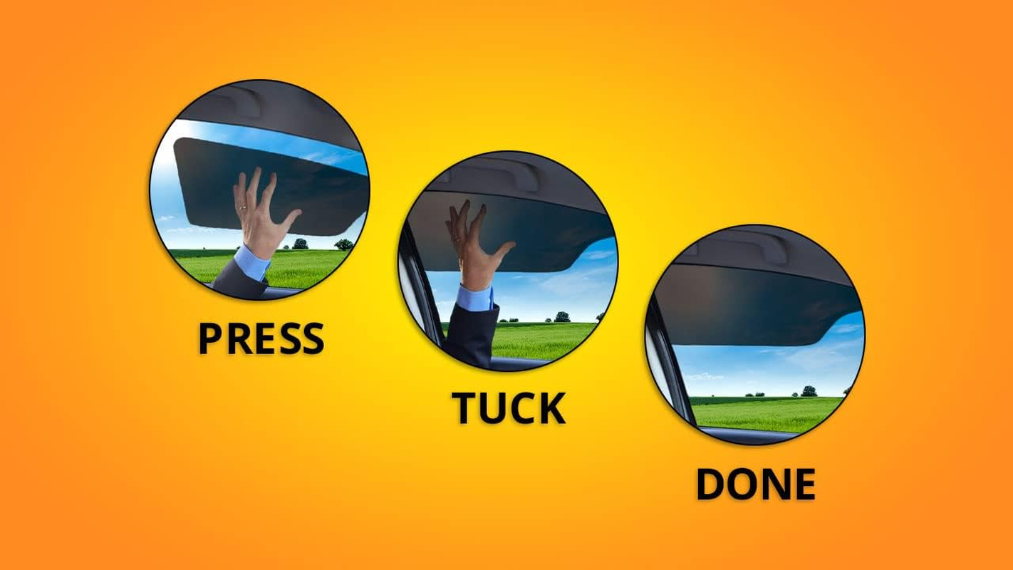 Tuckvisor Blackout Sun Visor Sunshade Extender for Car Window Windshield Sun Shade Anti-Glare Car Sun Visor Protects from Sun Glare, Snow Blindness, UV Rays, Universal for Cars, Suvs 1 Pack image number 3