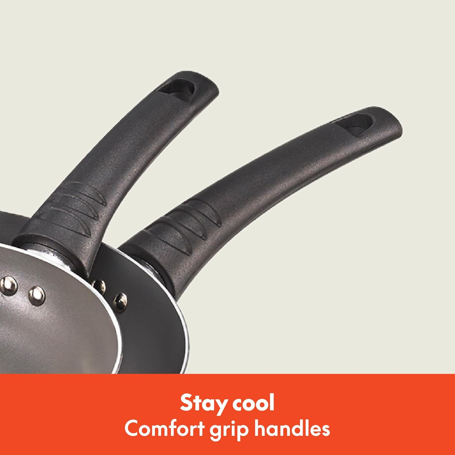 BELLA Nonstick Cookware Set with Glass Lids - Aluminum Bakeware, Pots and Pans, Storage Bowls & Utensils, Compatible with All Stovetops, 21 Piece, Black - Black image number 2