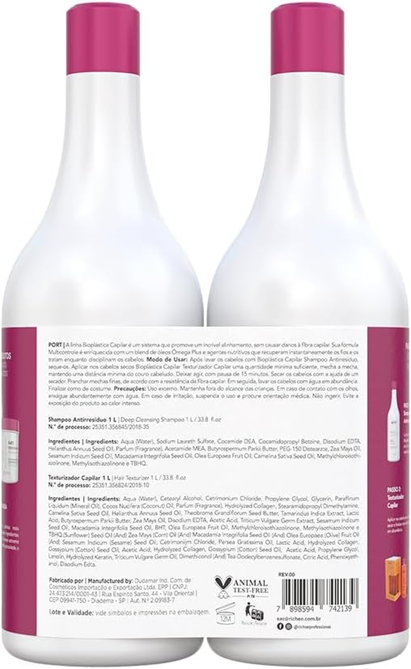 Rich&atilde;&fnof;&copy;E Professional Biopl&atilde;&fnof;&iexcl;Stica Capilar 2X 1000 Ml without Damages to the Hair Fiber | Hair Alignment, 33.8 Fl.Oz. image number 2