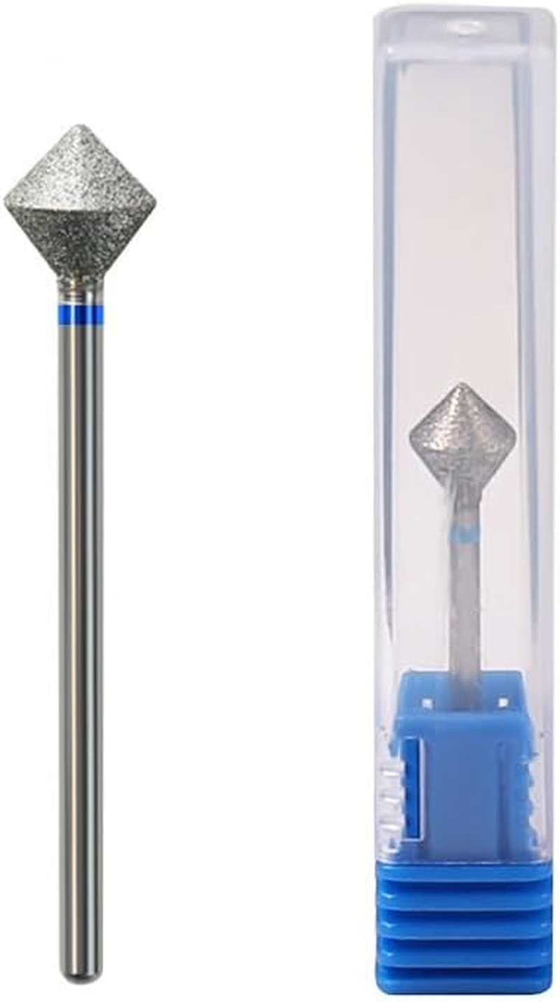 Acycoin2A 2Pcs 10Mm Rhombus Diamond Nail Drill Bit 3/32" Rotary Burr Manicure Pedicure Grinding Head Nail Cutters for Professional and Home Use image number 1