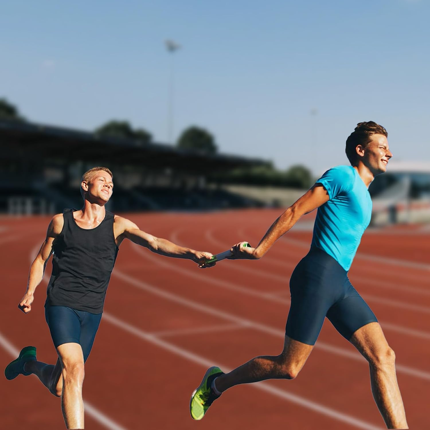 Rhoyee 4PCS Aluminum Relay Batons Lightweight Track Batons with Smooth Surface and Bright Colors Ideal for School Sports Team Practice Outdoor Running for Athletes and Students