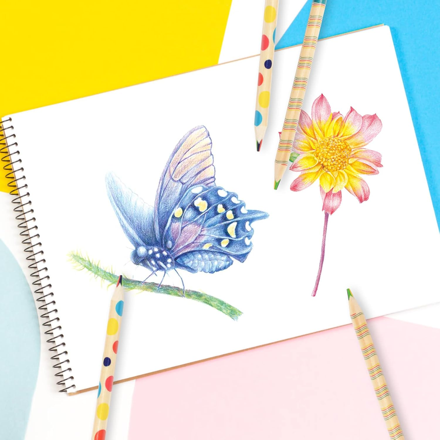 Nsxsu 30 Pieces Rainbow Colored Pencils for Kids, 4 in 1 Color Rainbow Pencils, Easter Basket Stuffers Gifts, Multi Colored Pencil, Fun Pencils, Pre-Sharpened (Style B) image number 6