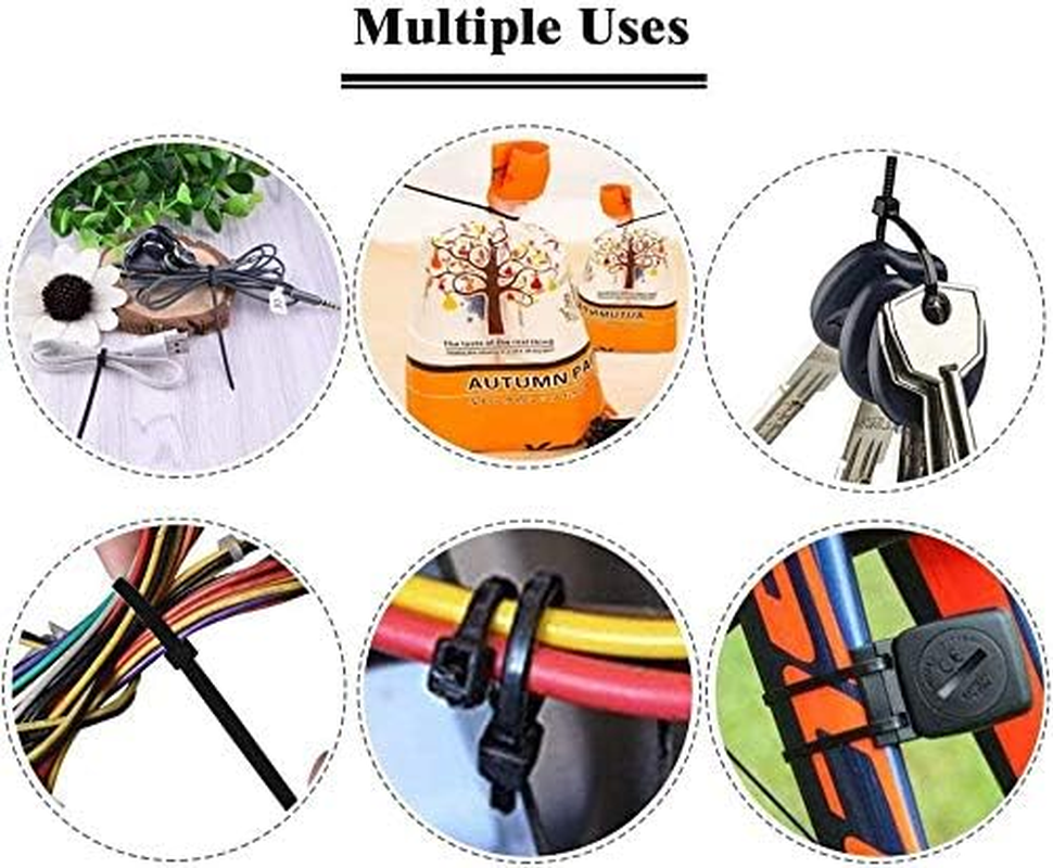 URBEST 1000 Pcs Self Locking Wire Cable Zip, Tie Fasten Wrap 6 Inch Nylon Zip Tie (Brown) image number 5