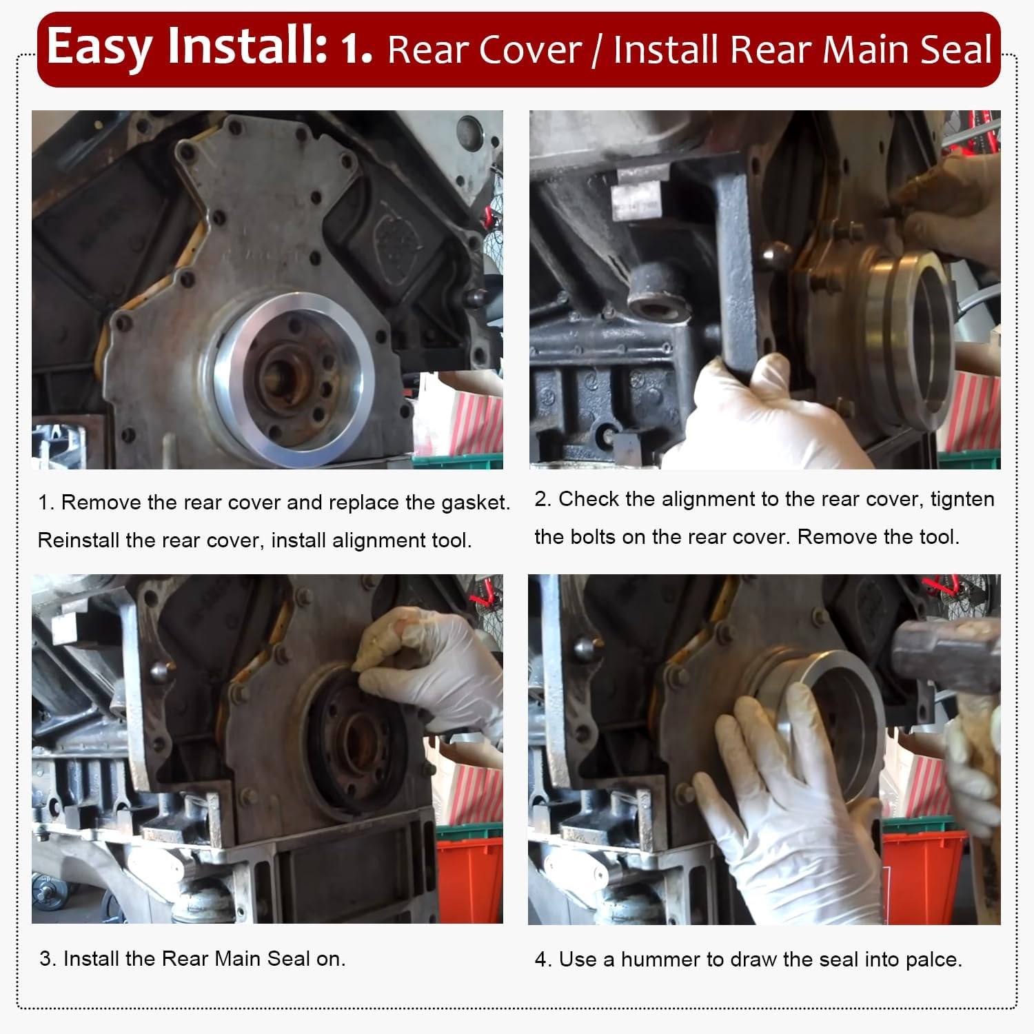 For LS Rear Main Seal Alignment Tool,Front Cover Alignment Tools & Oil Pan Front Cover Alignment Tool Kit for GM LS Engine 4.8 5.3 5.7 6.0 LS1 LS2 LS3 LS6 L99 LS4 LS9 LSA LQ4 LQ9 L76 L92