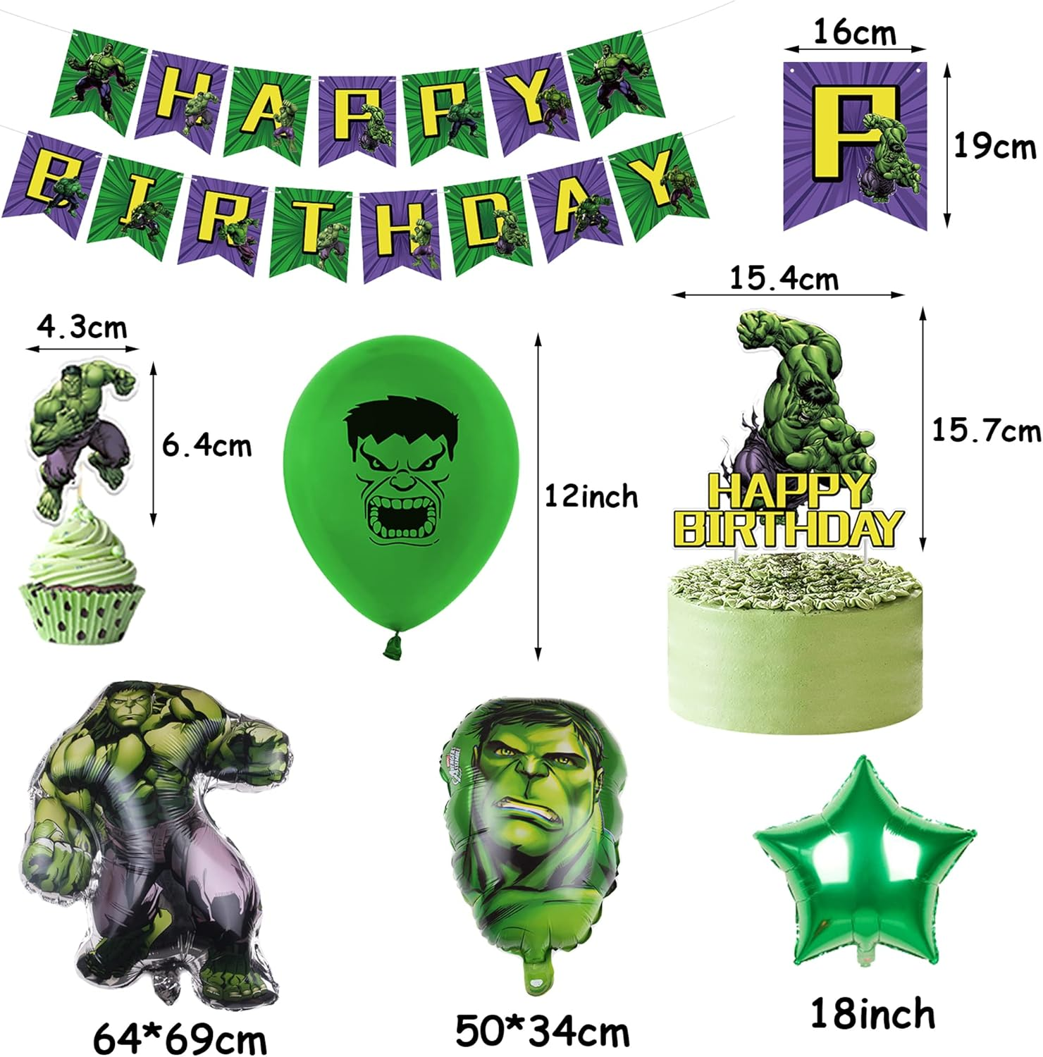 Party Supplies Hulk Birthday Decorations Superhero Balloons Avengers Birthday Cake Decorations Hulk Birthday Banner Avengers Helium Foil Balloons Hulk Party Decorations image number 2