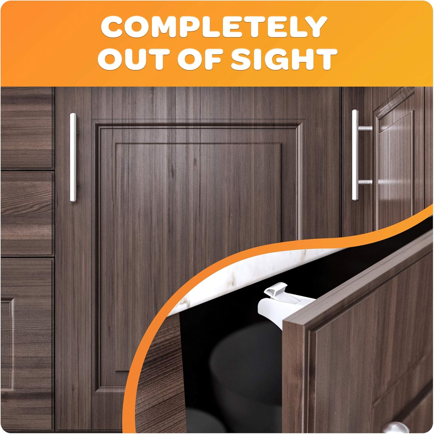 Magnetic Cabinet Locks - Child Safety Locks | Baby Proofing Cabinets System (4 Locks + 1 Key) image number 2