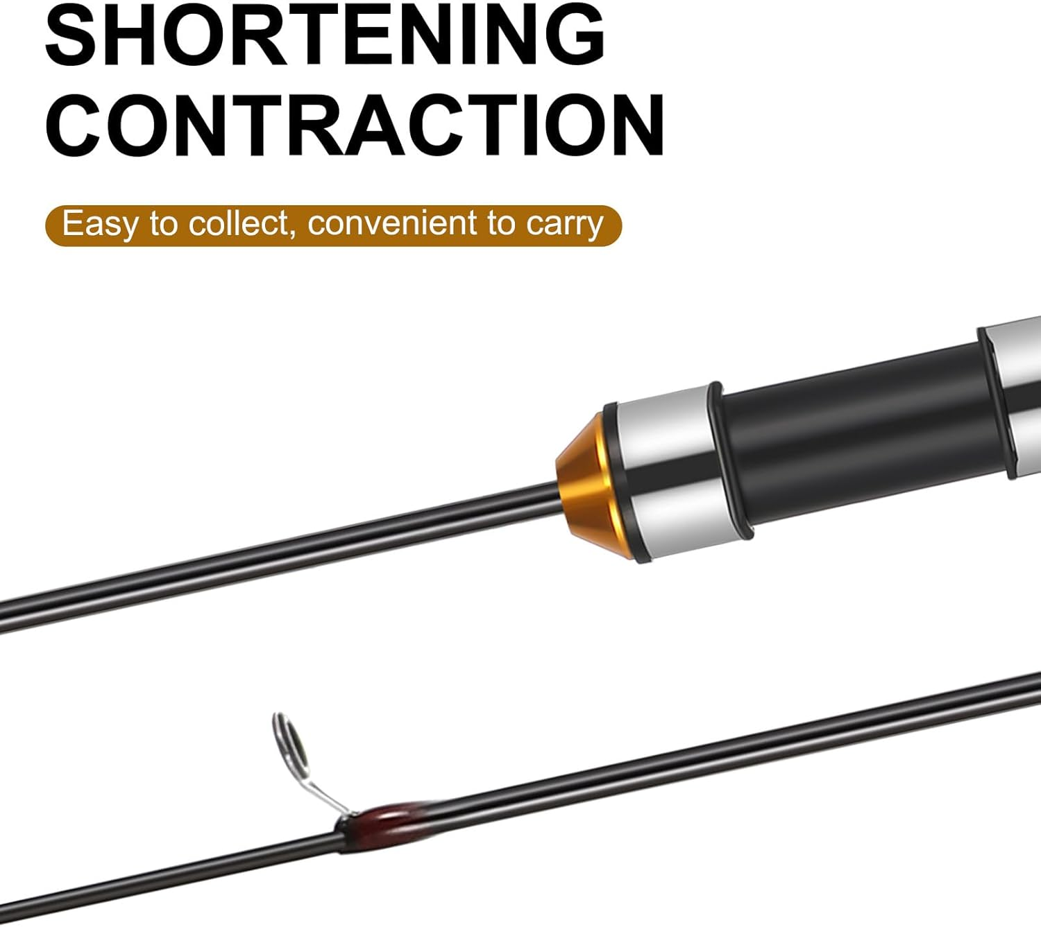 TOYANDONA Pocket Telescopic Fishing Rod, 25.6 Inch Carbon Mini Ultra-Light Ice Fishing Rod Cork Handle, Travel Fishing Pole for Saltwater Freshwater Fishing Gifts for Man image number 6