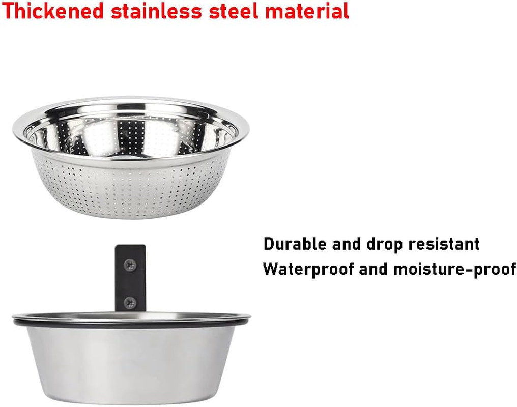 Sturdy and Easy Clean Feeders for Outdoor. Squirrel and Bird Feeder for outside Tree/Fence(2 Pack), Removable Metal Bowl Feeder, with Drainage Holes, Adding 1 for Squirrel Watering or Bird Bath/Swim