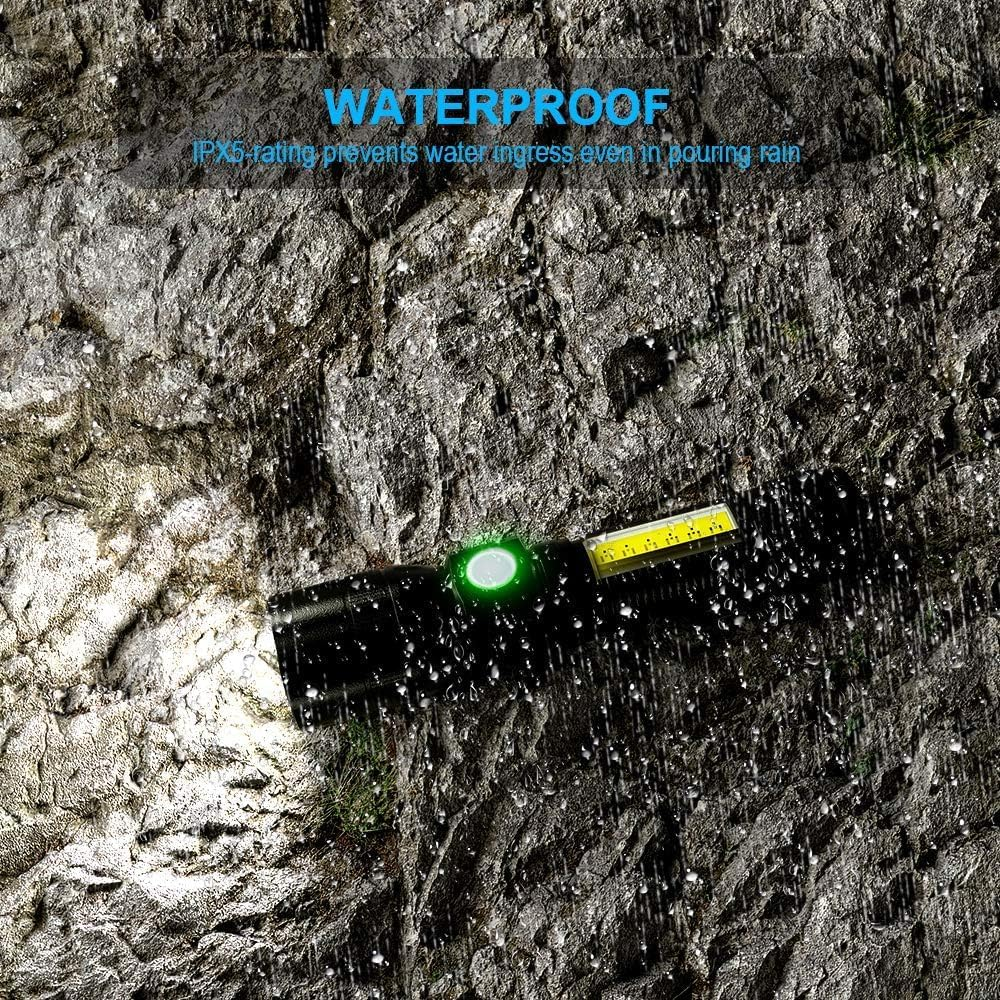 Ludopam UV Rechargeable Flashlights Tactical,1000 High Lumens 3 in 1 LED Black Light Flashlight -Magnetic Base/Sidelight/Zoomable, Bright Pocket Flash Light for Stains Detection Camping Emergency,1Pcs image number 4