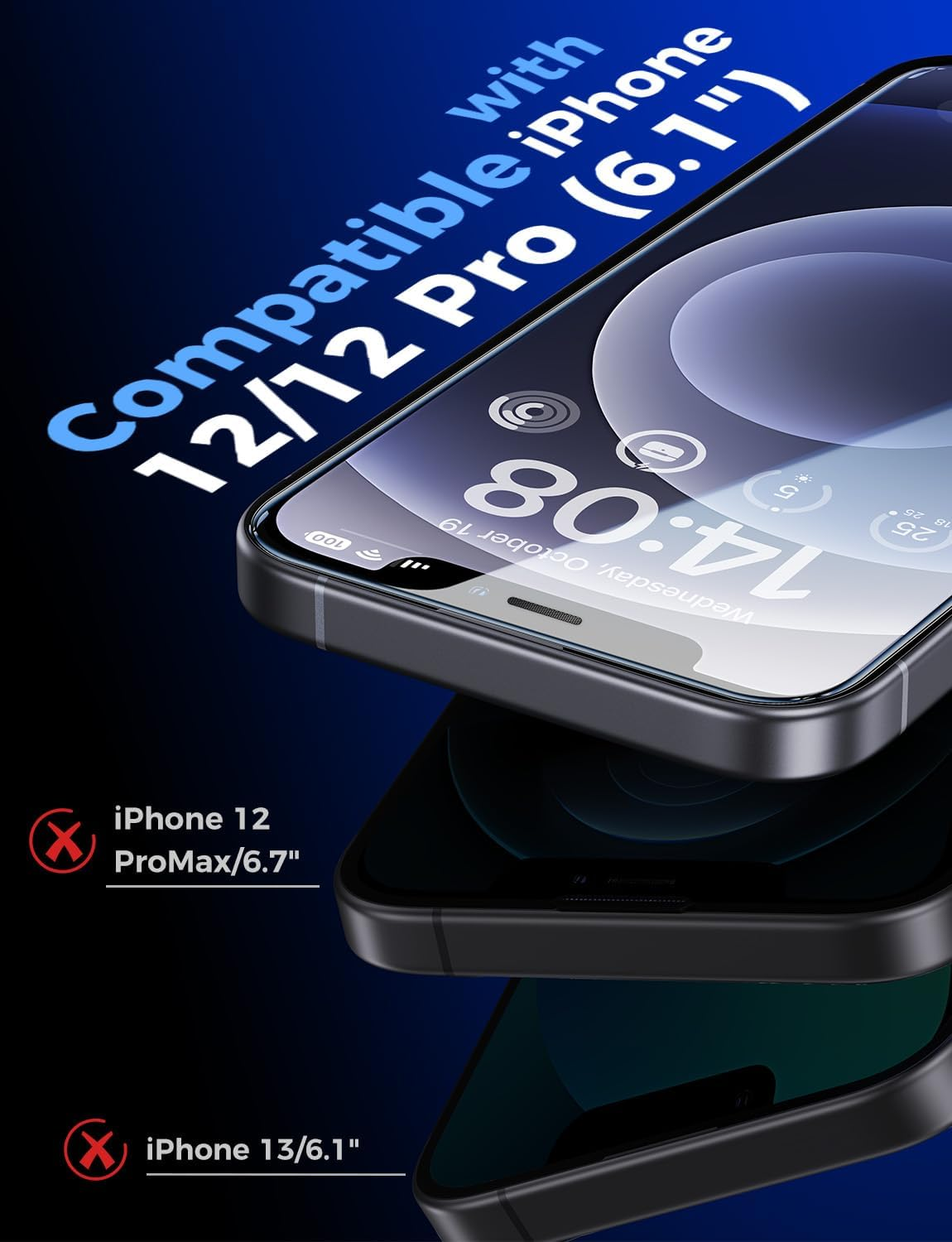 MAGIC JOHN 2 Pack for Iphone 12/Iphone 12 Pro 6.1 Inch Tempered Glass Screen Protector, Auto Dust-Elimination Installation, Bubble Free, HD Clear, Easy Installation