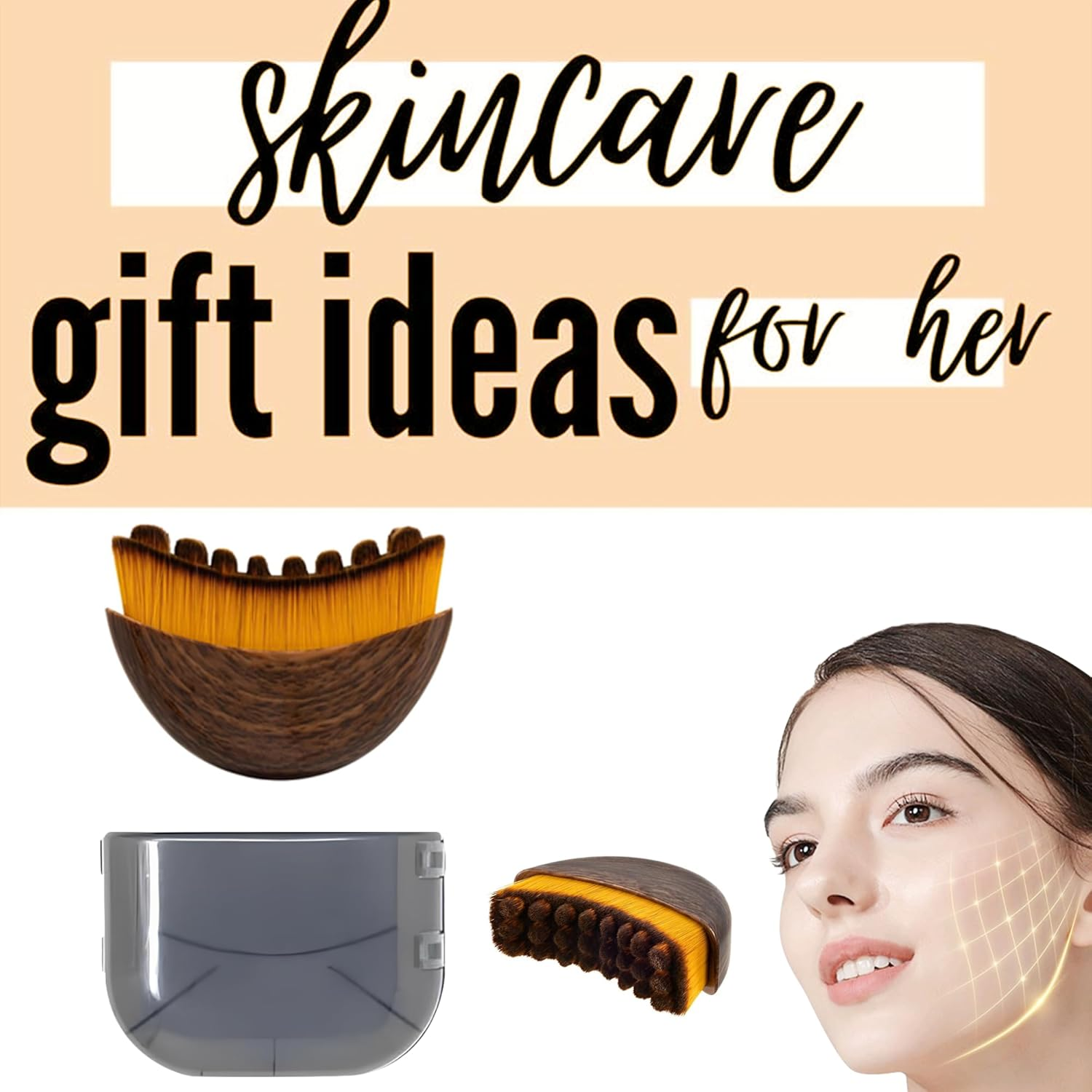 Lymphatic Drainage Brush, Dry Brushing Face Brush, Lymphatic Contour Face Brush for Puffiness Reduction, Jawline Sculpting, Chin Contour, Facial Massager with Ergonomic Design (2PCS) - 2Pcs image number 6