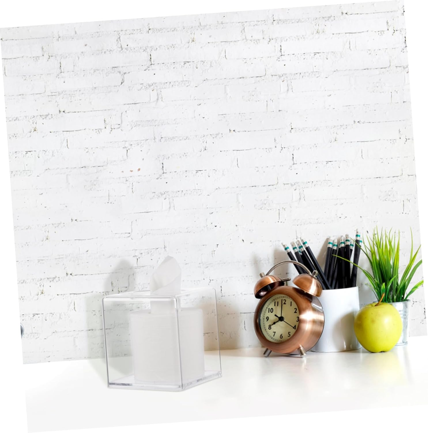 Acrylic Paper Towel Holder Storage Black Tissue Box Cover for Home Office Desk