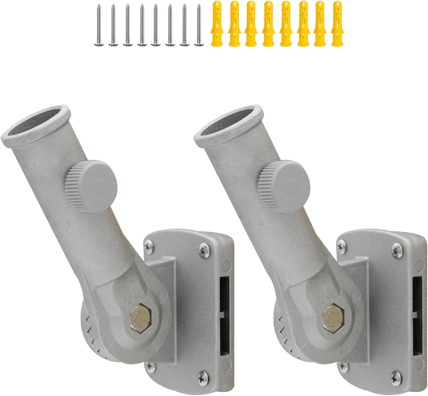 NQ Flag Pole Holder Adjustable, Flag Pole Bracket for outside House Heavy Duty Aluminum, Multi-Position Flag Pole Mounting Bracket Rust Free with Hardwares, 1" Inner Diameter (Black- 1 Pack)