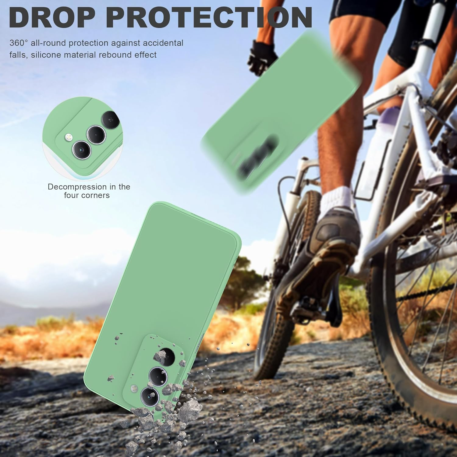 ARRYNN Case for Xiaomi Redmi 15 4G / 5G (6.9 Inch) + Protective Film, Mobile Phone Case Liquid Silicone Soft TPU Shockproof Case Cover Protective Case - Green image number 3