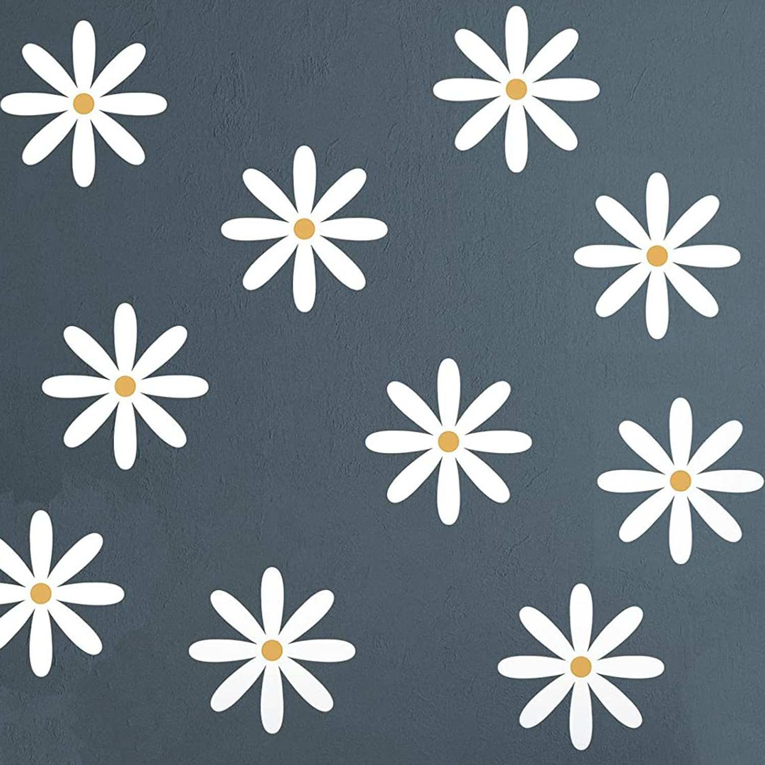 Daisy Wall Decals Vinyl Wall Decals Daisy Stickers Boho Floral Wall Stickers for Kids Nursery Wall Art Bedroom Classroom (Color02-9Sheets/90Pcs) image number 4