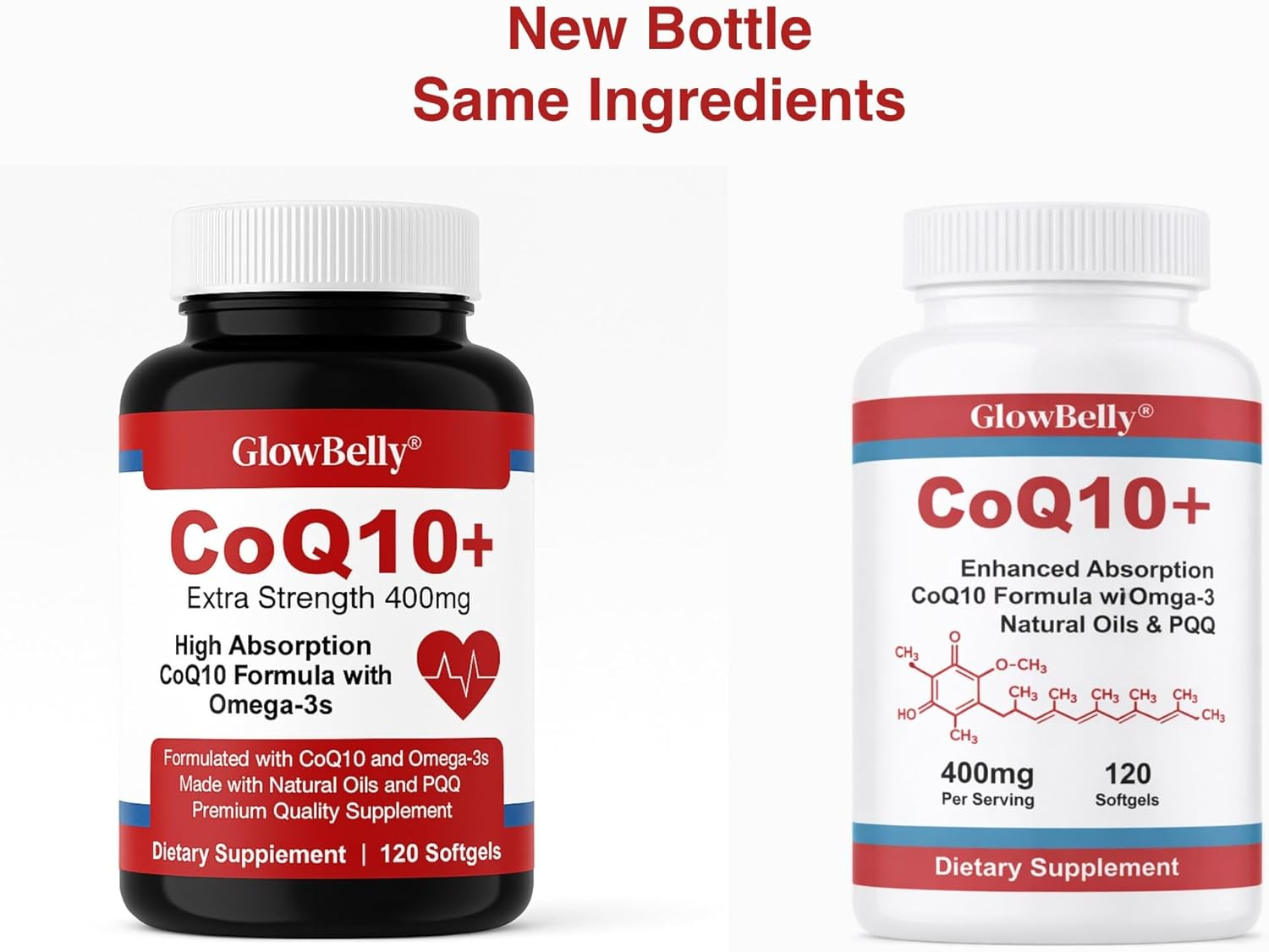 Coq10 400Mg, Omega-3, PQQ & Black Pepper Extract, 120 Softgels, Gluten Free, Non-Gmo by Glowbelly image number 4