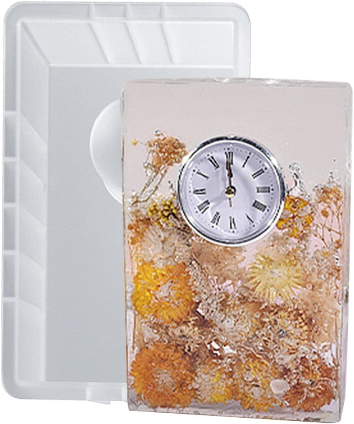 Resin Molds Silicone - Geometric European Clock Ornaments Large Book File Silicone Mold | Living Room Decoration Ornaments Crystal Epoxy Resin Mold, Clock Mold for Epoxy Resin