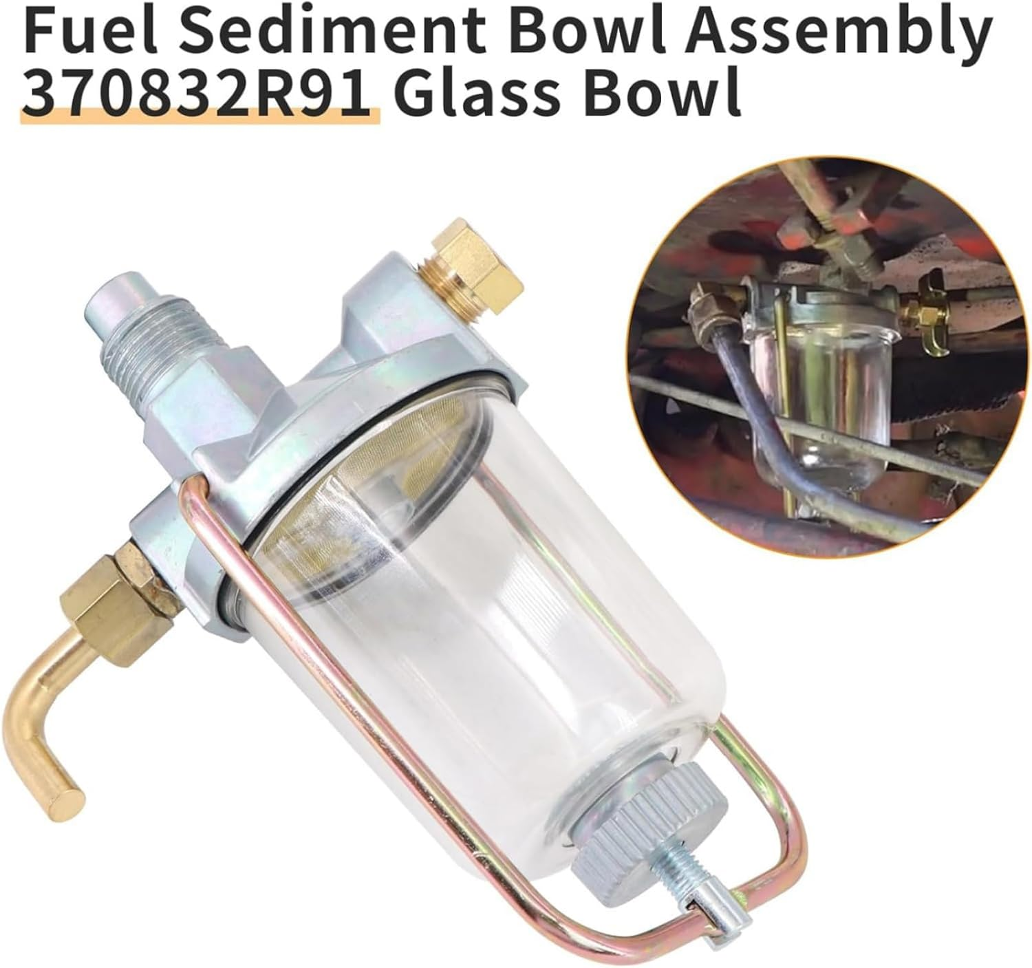 Fuel Strainer Sediment Bowl Assembly 358245R91 Replacement for Industrial 2444, 2504, 2606, 2656, 2706, 2756, 2826, 2856, 3400A, 3414