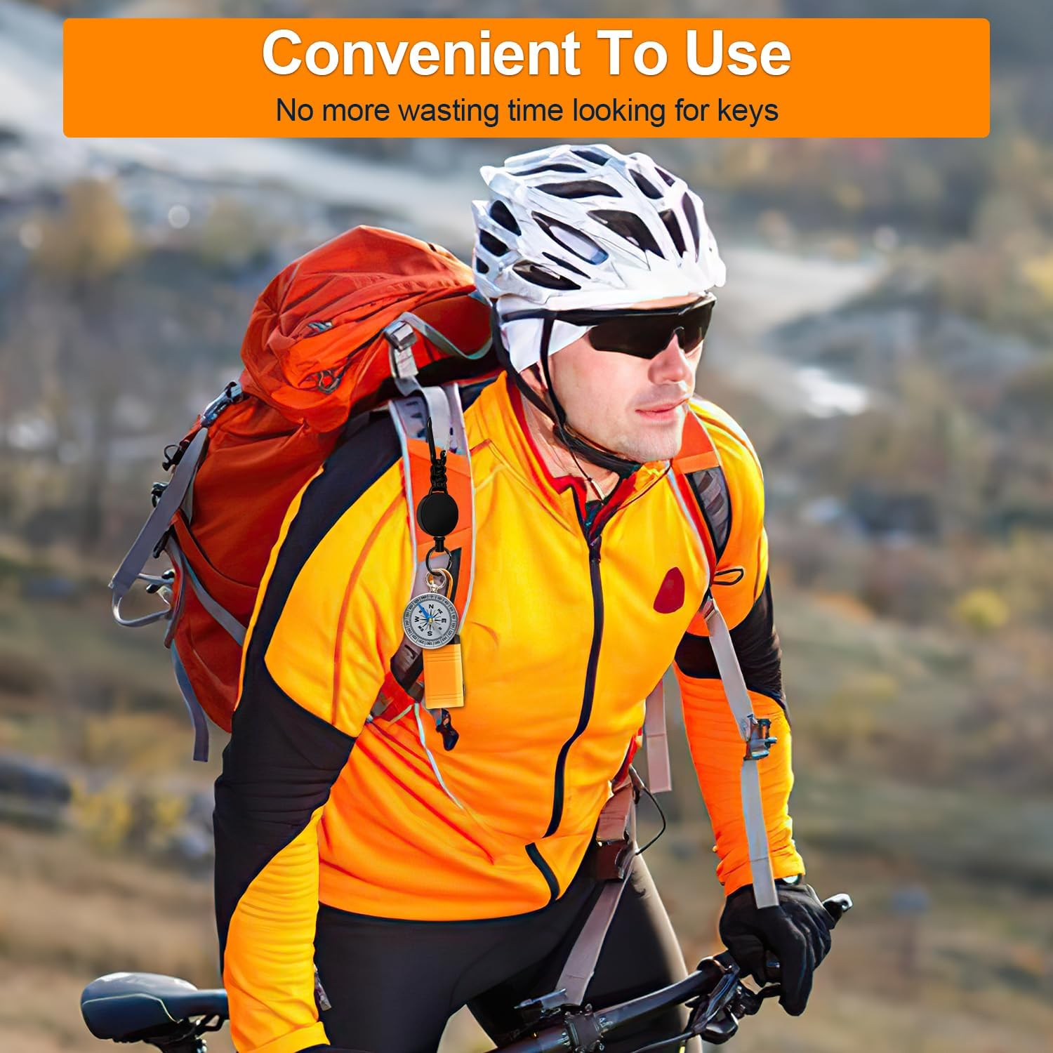 Retractable Keychain 3 Pack Heavy Duty Carabiner Badge Holder Extendable Badge Reel with 60Cm Steel Cord