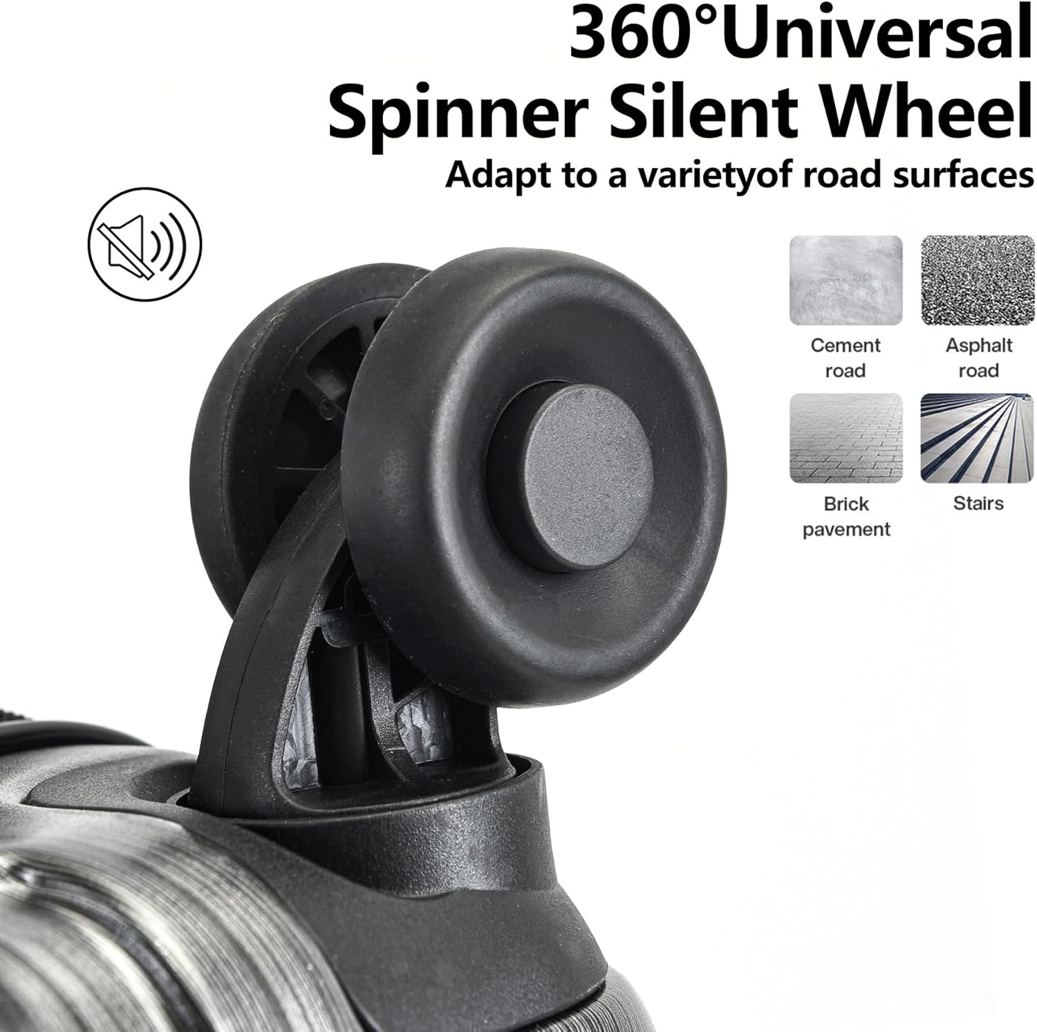 Luggage Set 2 Piece 20/28, 20 Inch Carry-On with Front Laptop Pocket & Expandable 28 Inch Luggage, ABS+PC Lightweight Hardshell Suitcase with Spinner Wheels, Silver Grey image number 5