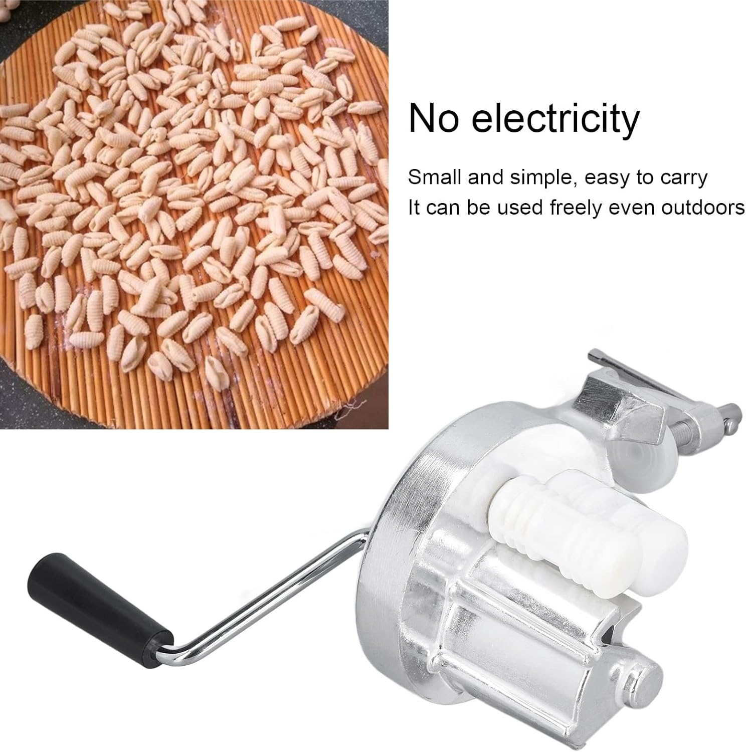 RASTKY Manual Noodle Maker Macaroni Maker Aluminium Alloy Silver Portable Hand Cranking Noodles Pressing Machine for Kitchen Restaurant - Kitchen Gadget for Homemade Noodles