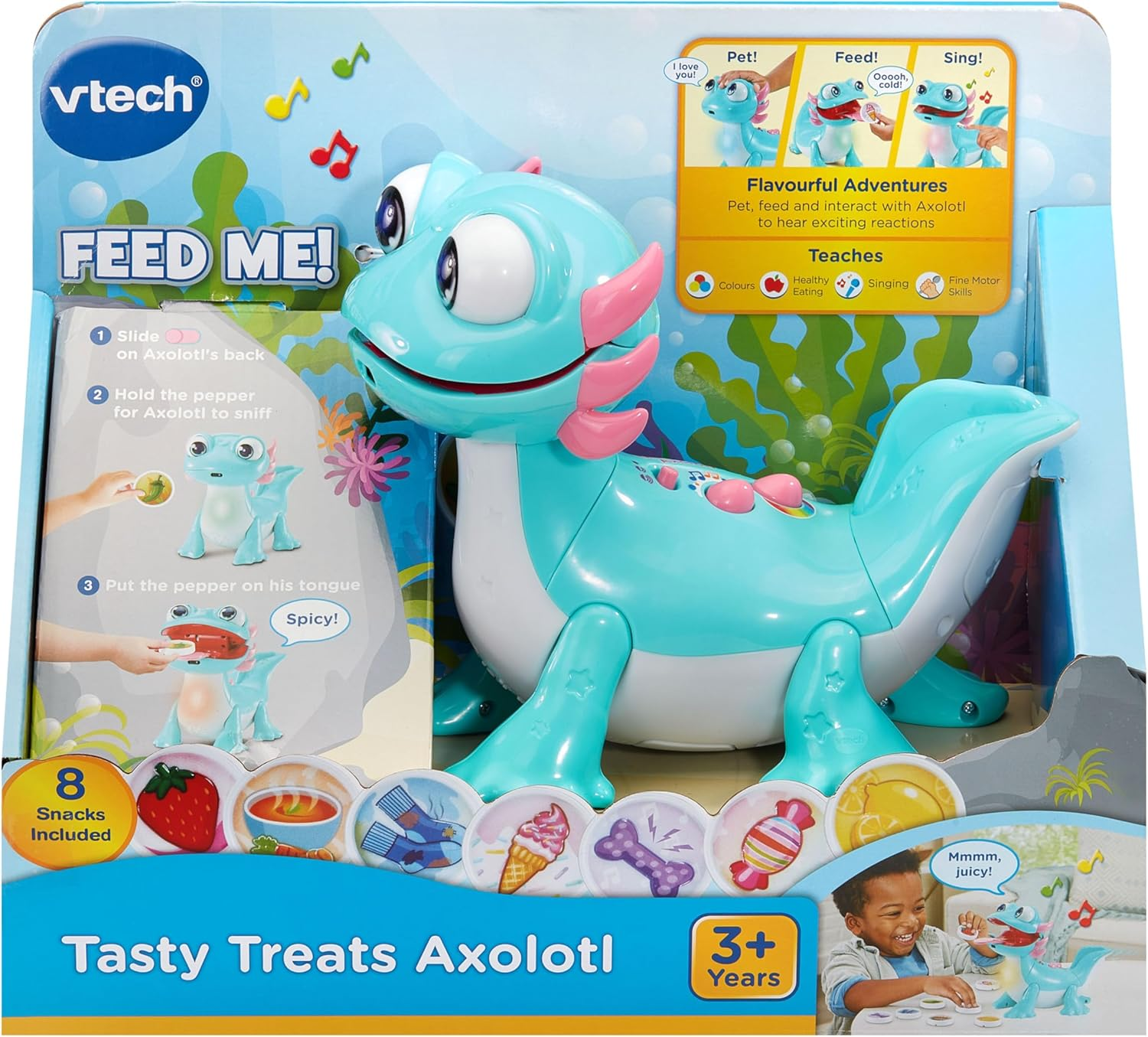 Vtech Tasty Treats Axolotl - Axolotl, Preschool Toy - 560103 - Teal image number 1