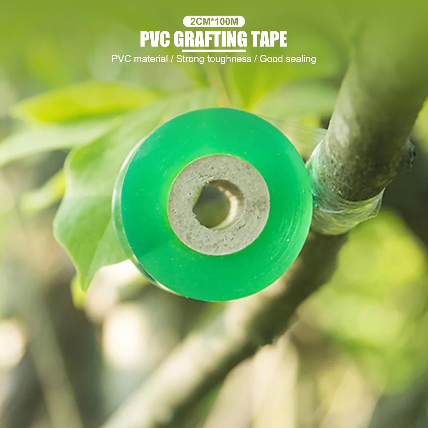 PVC Fruit Tree Parafilm Grafting Tape Nursery Buddy Tape Grafting Garden Secateurs Engraft Branch Gardening Tool 2Cmx100M Green image number 1