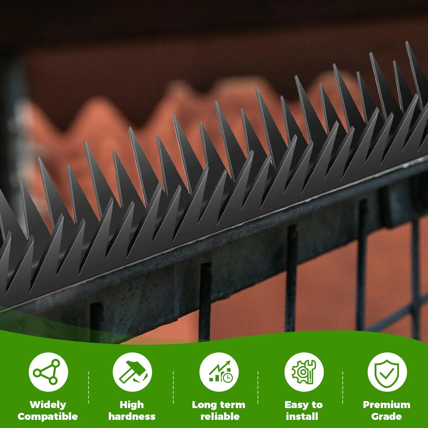 6Pcs Fence Spikes Metal Climb Security Spikes Heavy Duty Outdoor Walls Intruder Device Easy to Install for Fence Roofs Wall Home(Black) image number 2