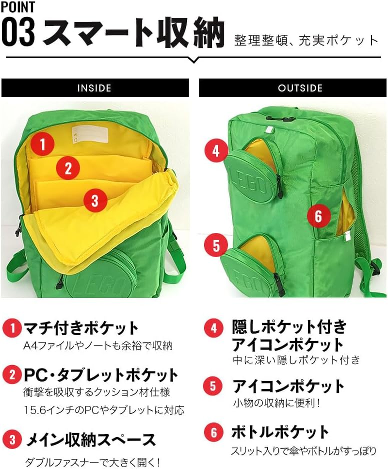 Brick 1X2 Backpack - Brigh Green image number 5
