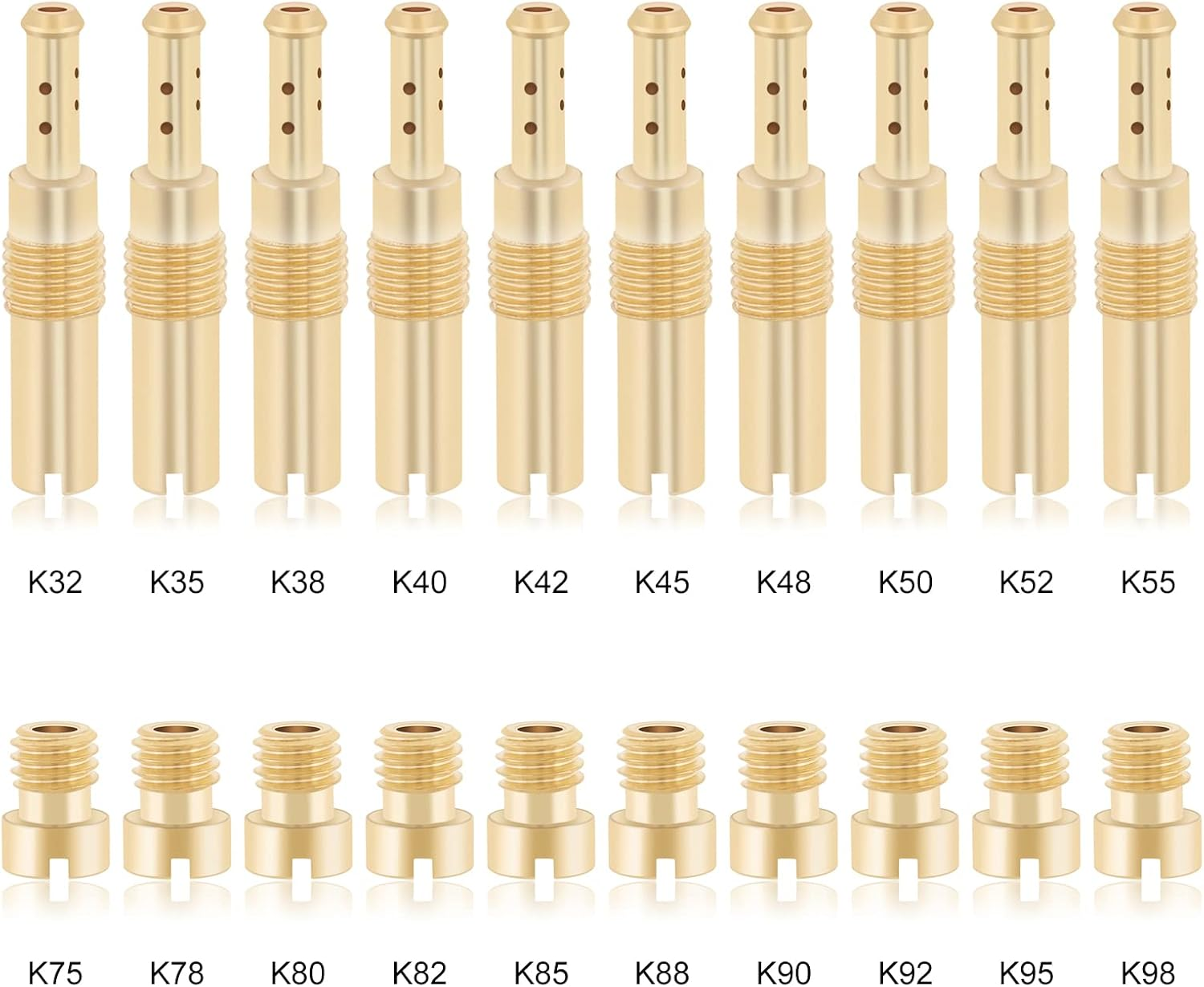 Windance 30Pcs Carburetor Main Jet Kit Include10Pcs Carburetor Main Nozzles+10Pcs Slow Pilot Jet+10Pcs Cleaning Brushes Needles, Fit for PWK Keihin OKO CVK PWM (K75-K98) image number 4
