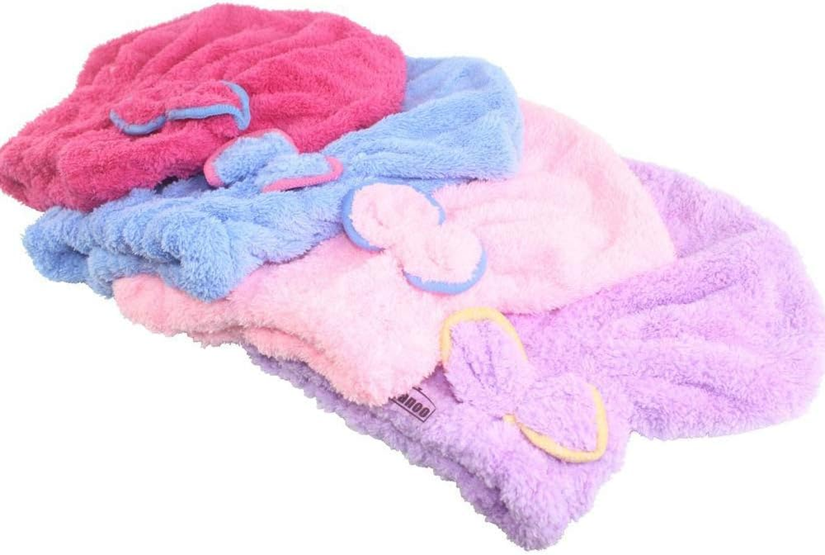 3PCS Dry Hair Hat Dry Cap Ultra Shower Bath Spa Hair Drying Wrap Cap Random Colors