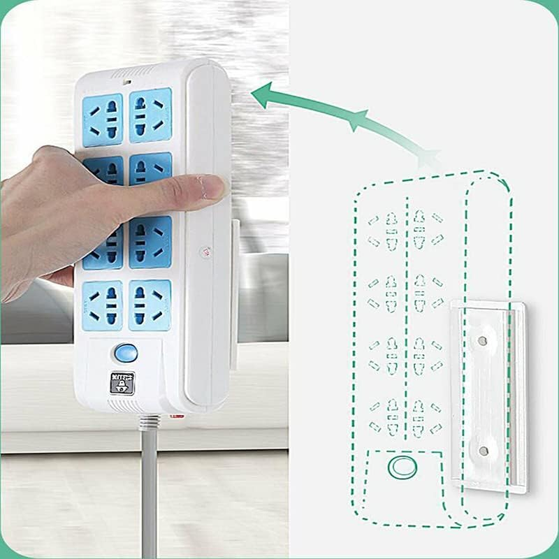 AIMALL 4PCS Magic Power Strip Holder, Seamless Punch-Free Wall Fixer, Durable ABS Plastic, Heat Resistant, Strong Adhesive Socket Sticker for Easy Installation, 3.94 X 1.57 Inches image number 2