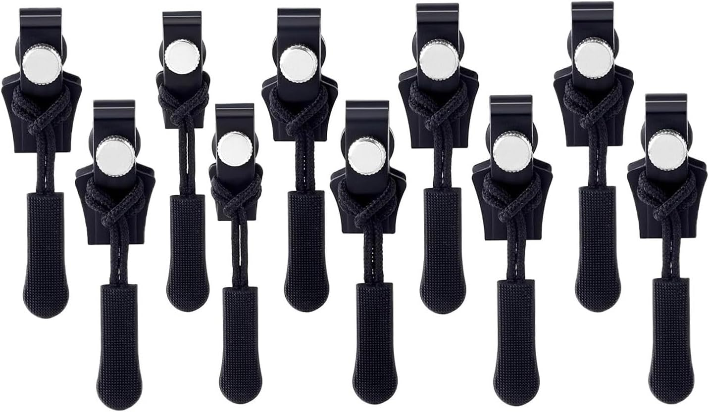 Roczential 10 Pcs Small Fix Zipper Repair Kit, Zip Slider Repair Instant Kit, Instant Zipper Plier, Zipper Fix Kit, Easy Install, for Repairer Zipper Maintenance Tool for Backpacks Clothes Suitcases (Black, Large Size) image number 4