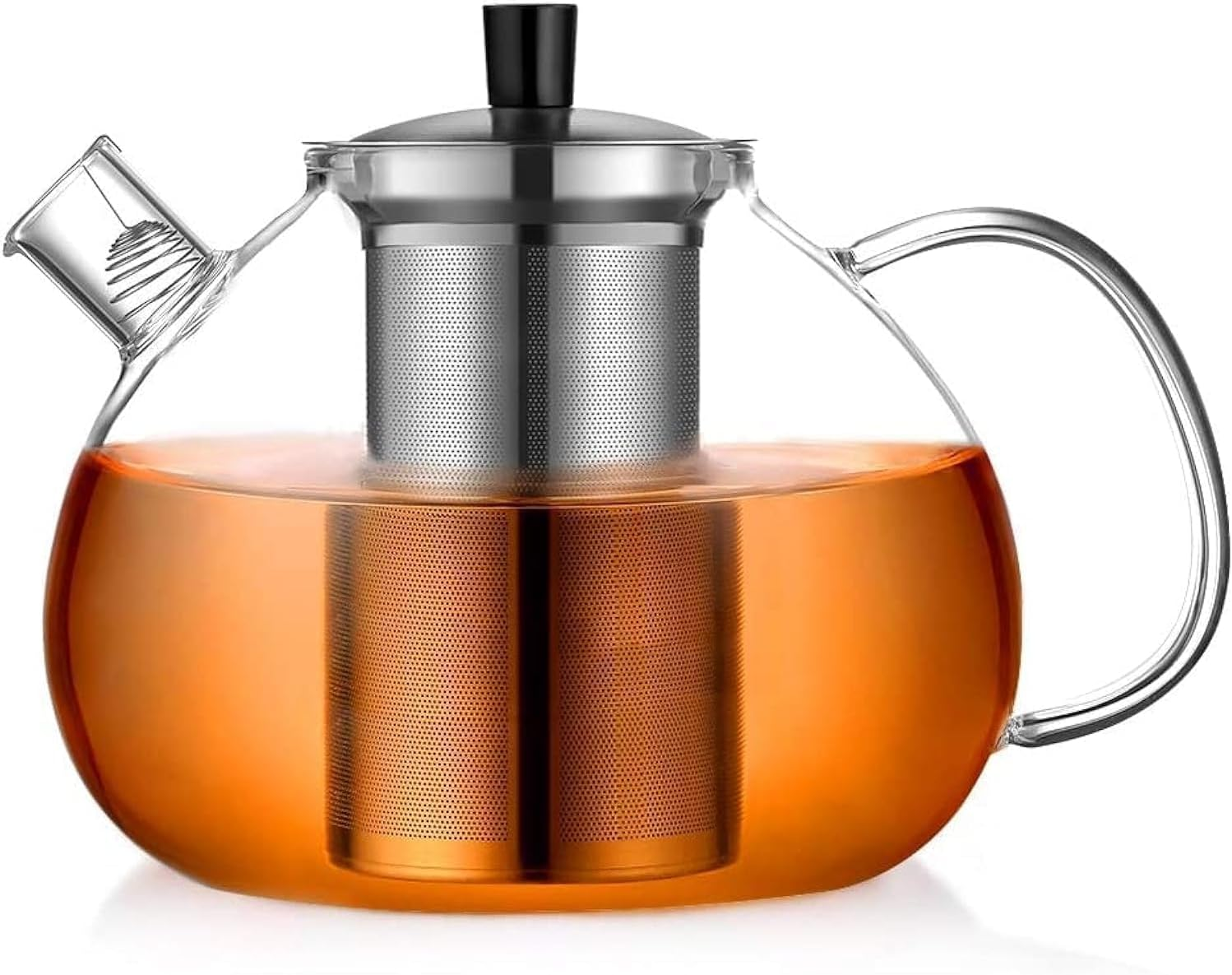 Ecooe 2000Ml(67Oz) Glass Teapot with Removable Stainless Steel Infuser for Stovetop Safe, Glass Blooming Tea Pot for Loose Tea, Glass Tea Kettle with Strainer, Large Clear Teapot for Tea Party