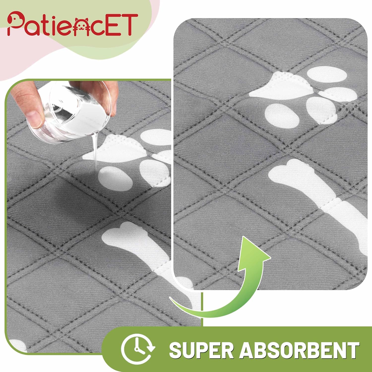Patiencet Washable Pee Pads for Dogs, 48'' X 65" Reusable Puppy Pads with Super Absorbent for Pet Training, Housebreaking and Incontinence, Puppy Potty Pads with Waterproof Bottom