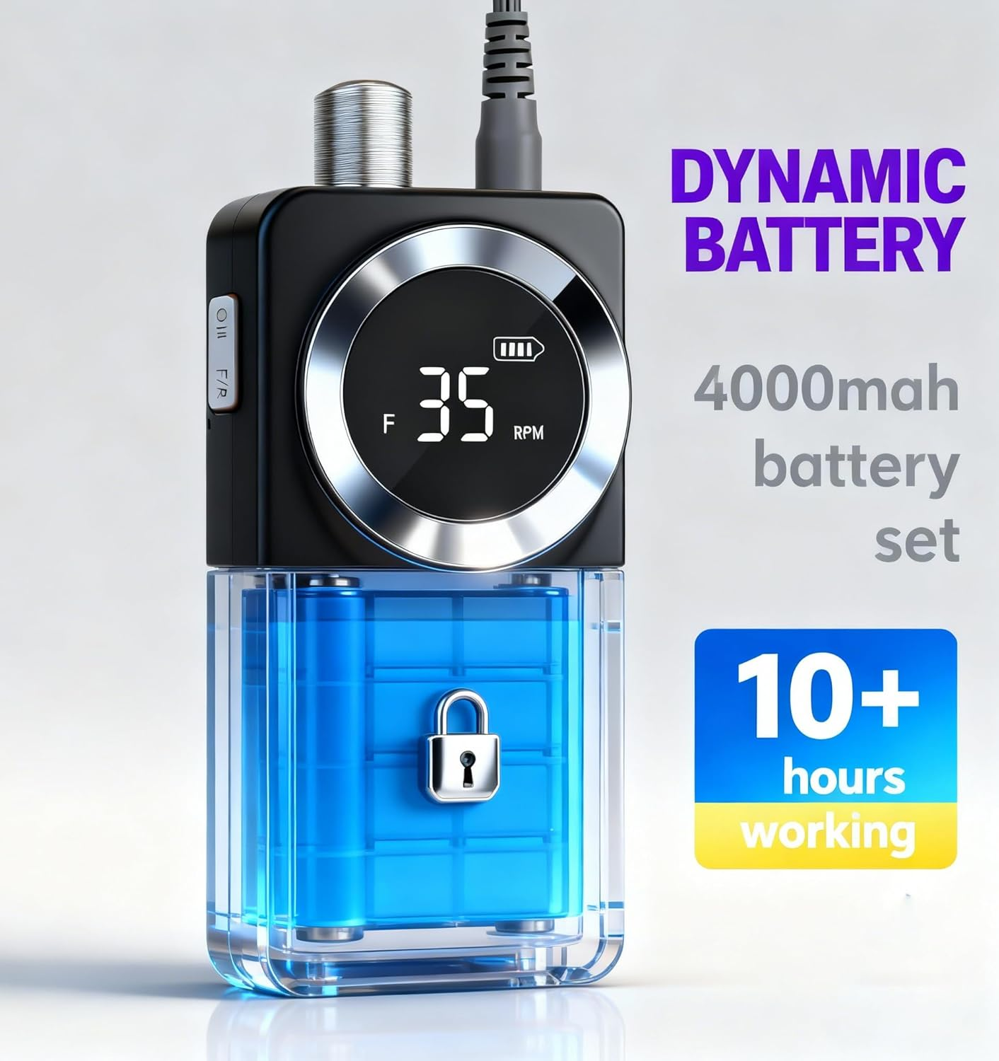 Lumcrissy Electric Nail Drill Machine, Rechargeable 35000 RPM Nail Drill for Arcylic, Portable Electric Acrylic Nail Tools (Black)