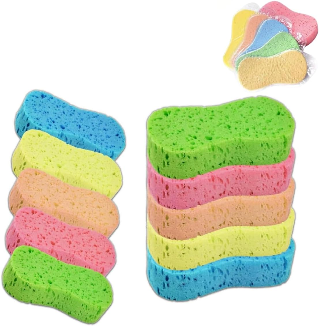4 Packs of Car Wash Sponges, Large Soft Super Absorbent Scratch-Free Multi-Purpose Cleaning Tiles, Bicycles, Kitchen, Bathroom, Household Sponges (Random Color) image number 3