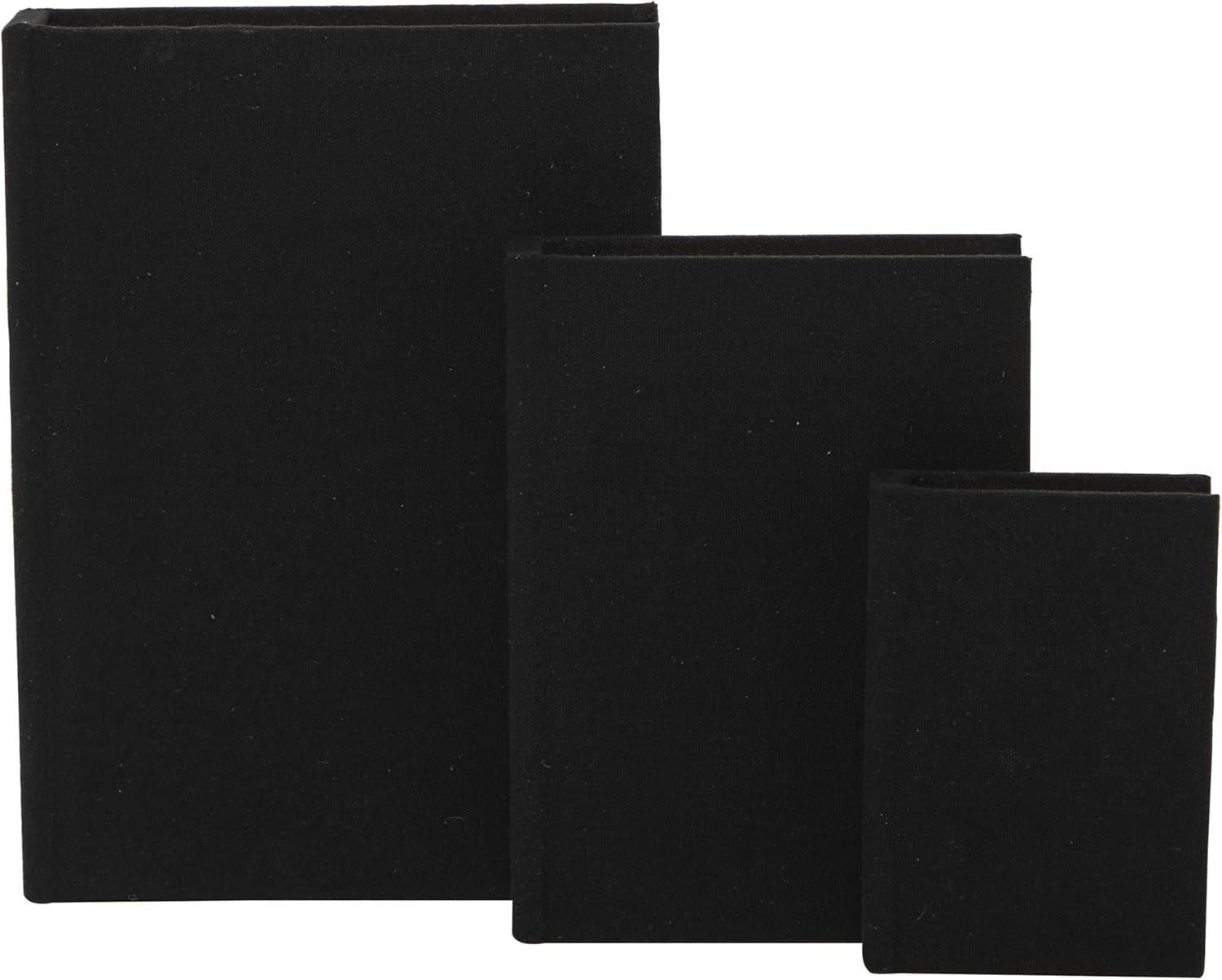 Deco 79 Linen Faux Book Box, Set of 3 12", 9", 6"H, Black image number 3
