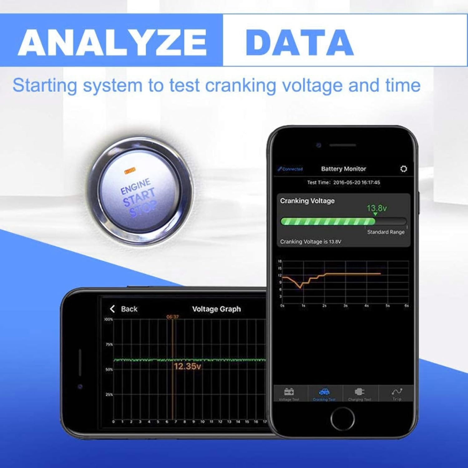 Car Battery Tester Bluetooth Car Battery Monitor 12V 4.0 BM2 Car Battery Tester image number 4