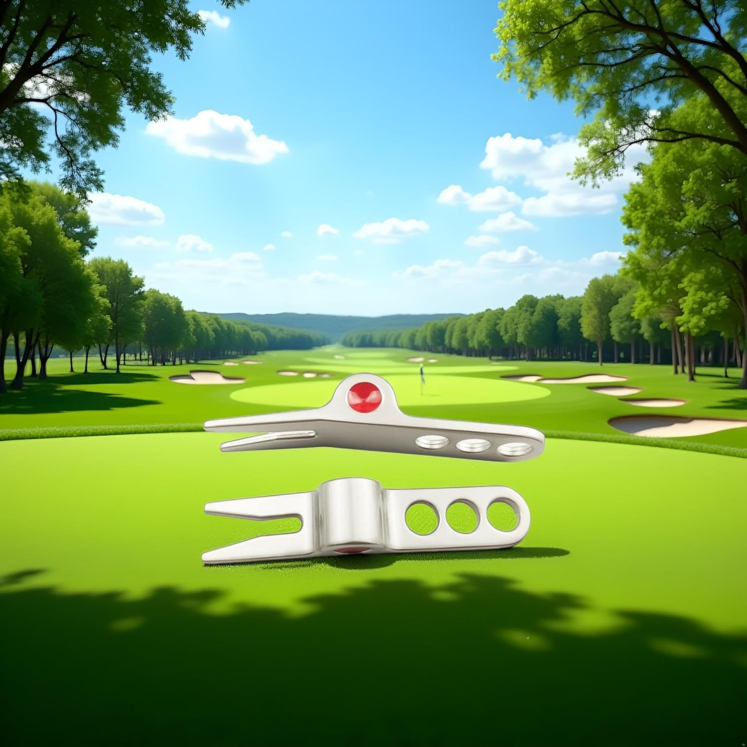 Calsgkspray 1 Pc Silver Golf Ball Fork Pivot Divot Repair Tool Compatible Divot Tools, Golf Divot Tools, On-Course Accessories image number 3