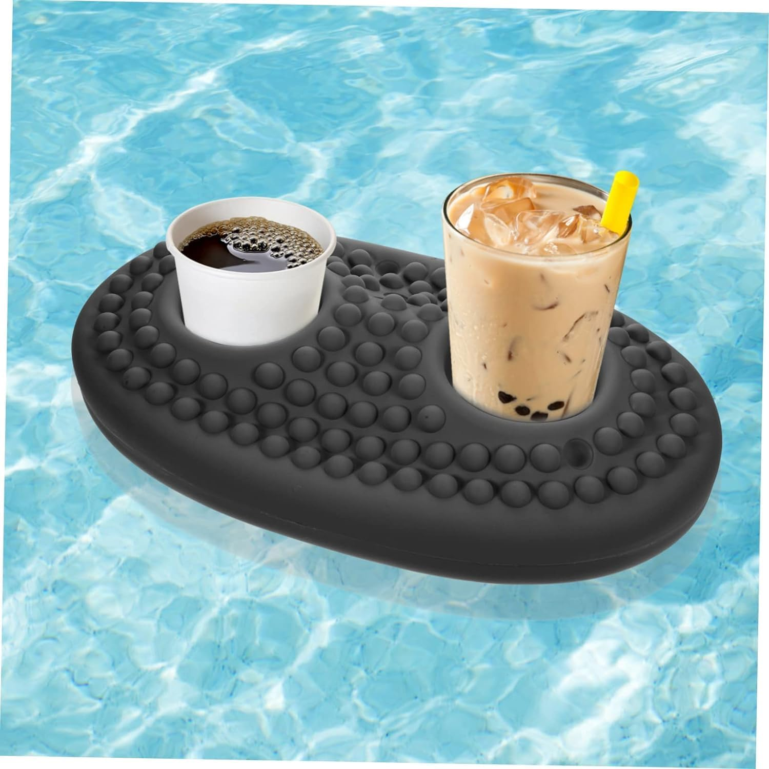 Pool Cup Base Beach Cup Holder Pools for Inflatable Toys for Pool Float Drink Caddy Summer Pool Party Favors Floating Drink Tray Floating Cupholders Pool Supplies Drinks image number 2