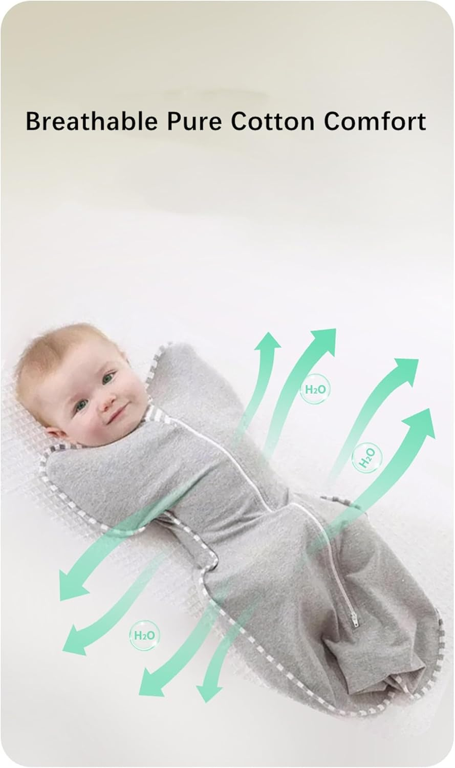 Premium Cotton Baby Swaddle Wrap - Ultra-Soft Newborn & Infant Swaddling Blanket for Nursery, Stroller, Travel | Hypoallergenic Unisex Design, Fit for 3.5&ndash;6 Kg-S image number 4
