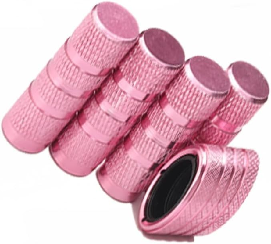 Tire Valve Stem Caps 5 Pcs，Pink Aluminum Alloy,Anodized Aluminum Tire Valve Cap Universal Fit for Cars/Motorcycles/Bikes, Anti-Corrosion,Air Valve Caps,Bike Valve Caps image number 2