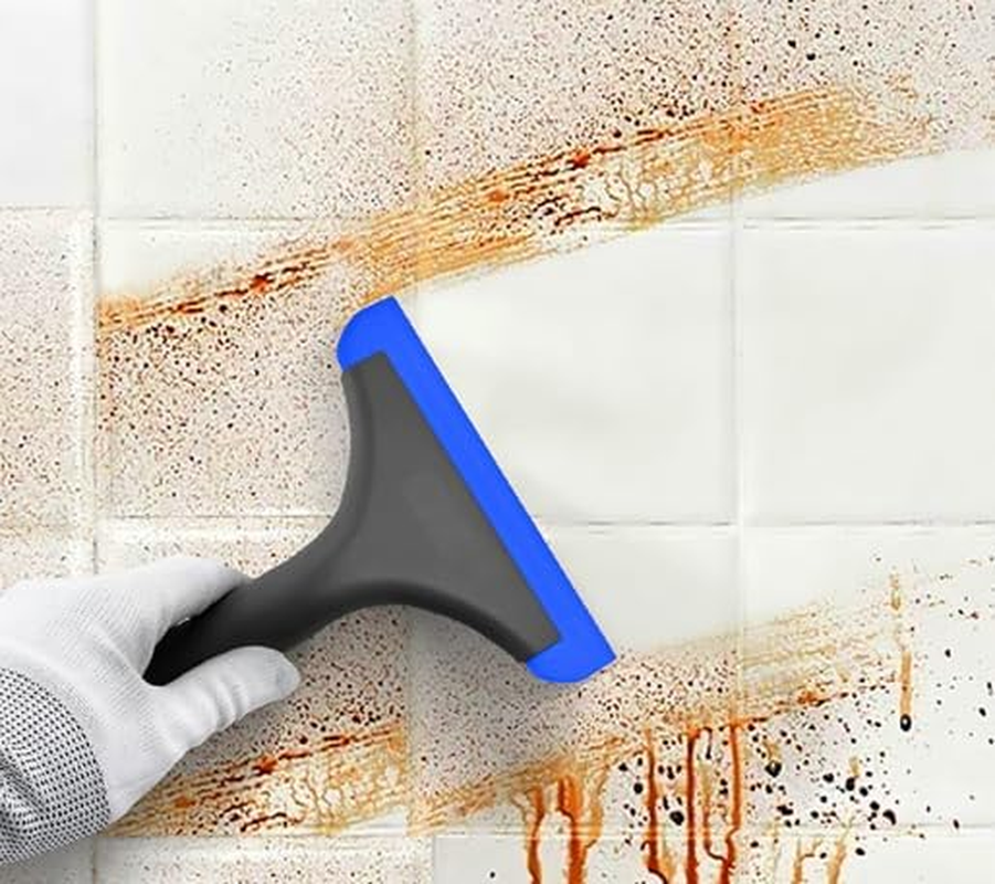 Soft Silicone Squeegee Water Blade Wiper for Shower Door, Mirrors, Car Windshield and Kitchen Sink, Car Window Tint Squeegee (Black, One Size)