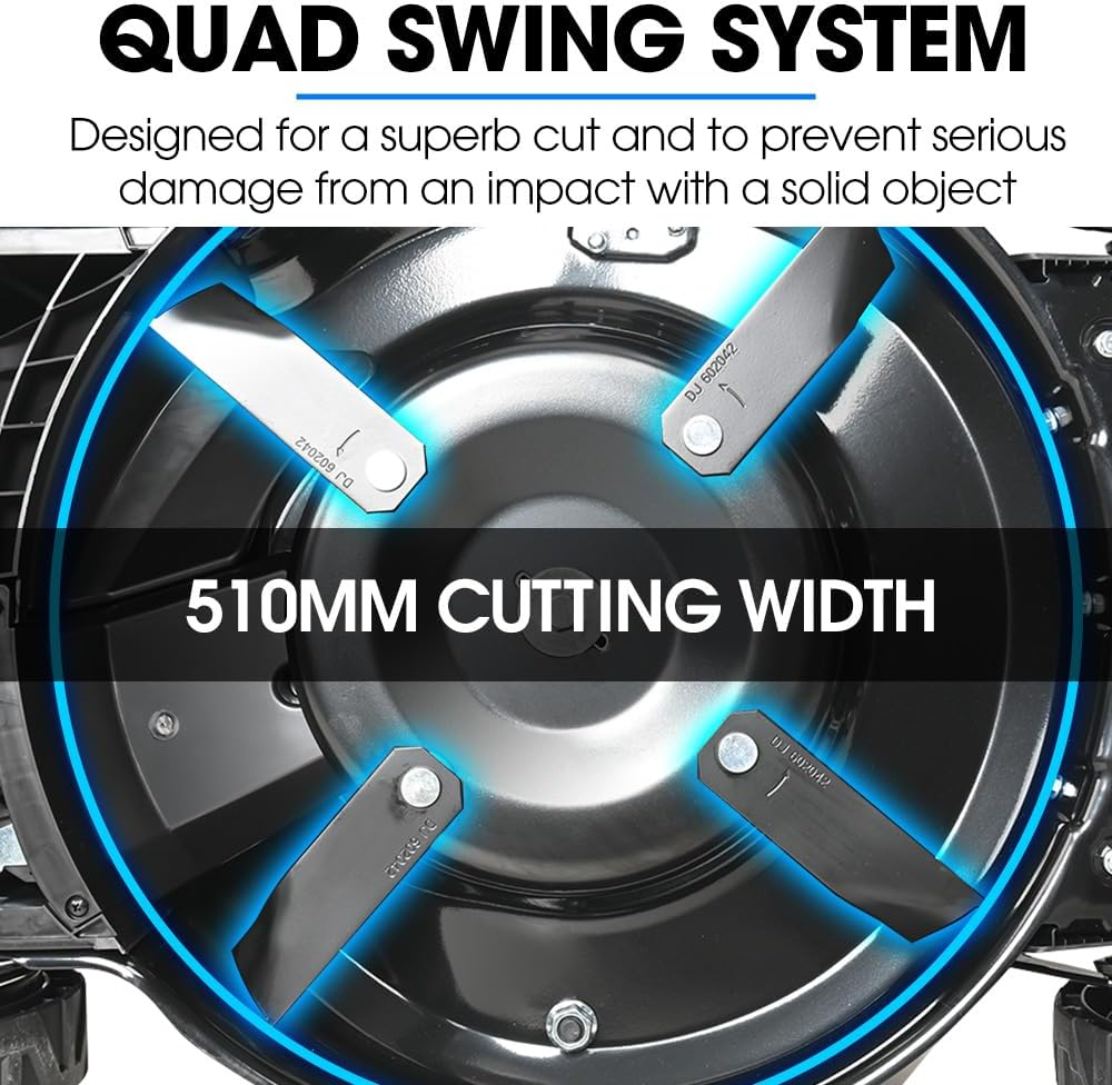 Powerblade 20" 200Cc Self-Propelled Lawn Mower, Electric Start, 7 Height, Steel Deck, Deck Wash Port, OHV 4-Stroke Petrol - VS950