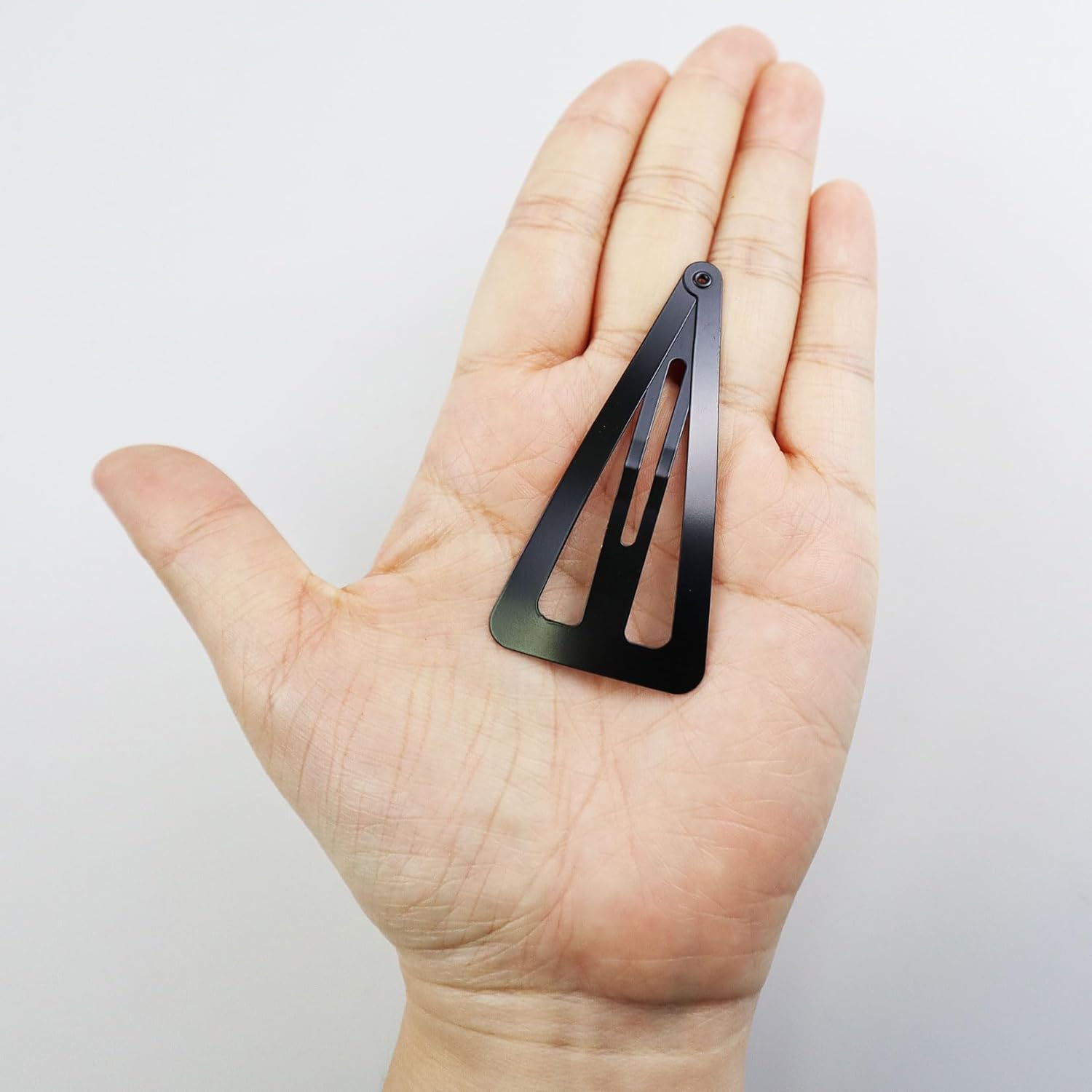 Hair Clips Girls Pack of 10 6.7 Cm Large Snap Hair Clips Hair Clips Metal Hair Clips Black Hair Clips Hair Accessories Hair Clip for Girls, Men and Women, Triangle image number 2